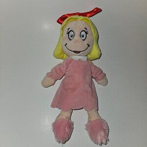 Dr Seuss Cindy Lou Who Plush Doll 11" Stuffed Toy Pink Dress Girl Aurora 2020
